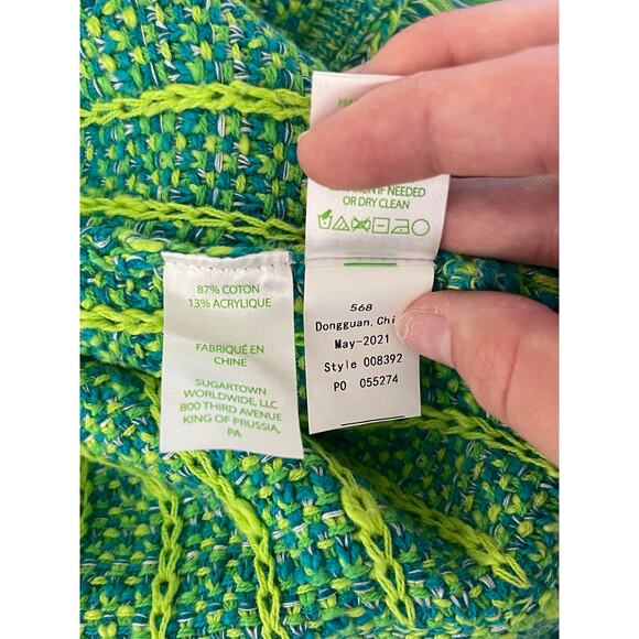 Lilly Pulitzer Simora cardigan Evergreen exotic tweed size Medium - Picture 7 of 7